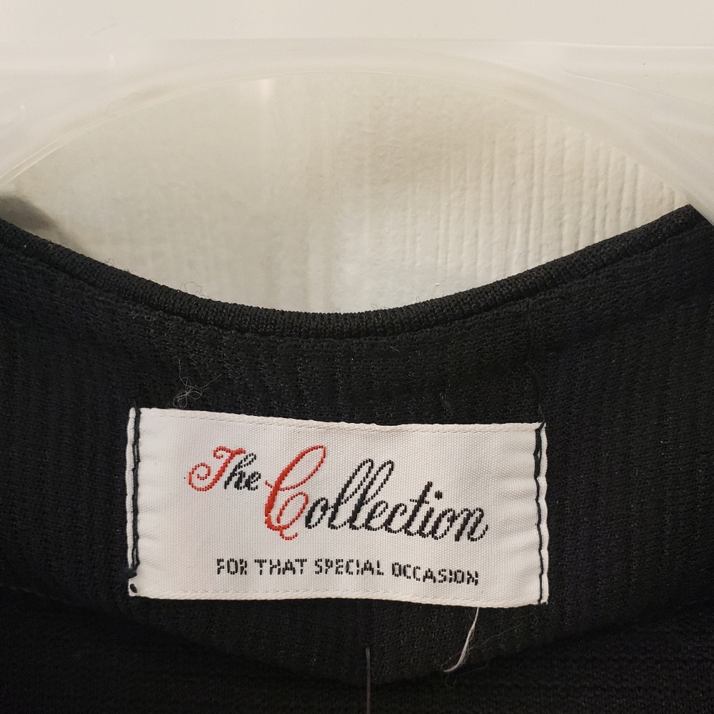 The Collection, black open front, textured, long sleeveless vest cardigan, LG - Picture 4 of 16